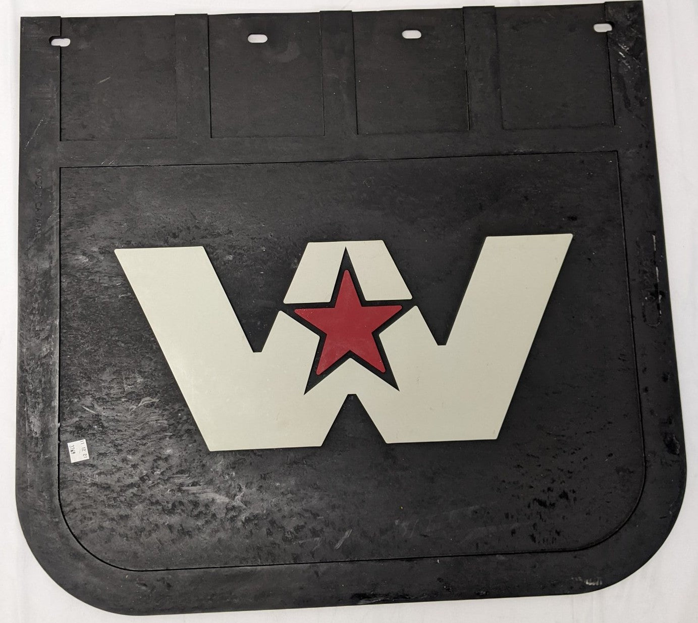 Western Star 22" Straight Rubber Battery Box Mud Flap w/ Logo - P/N 22-69681-001