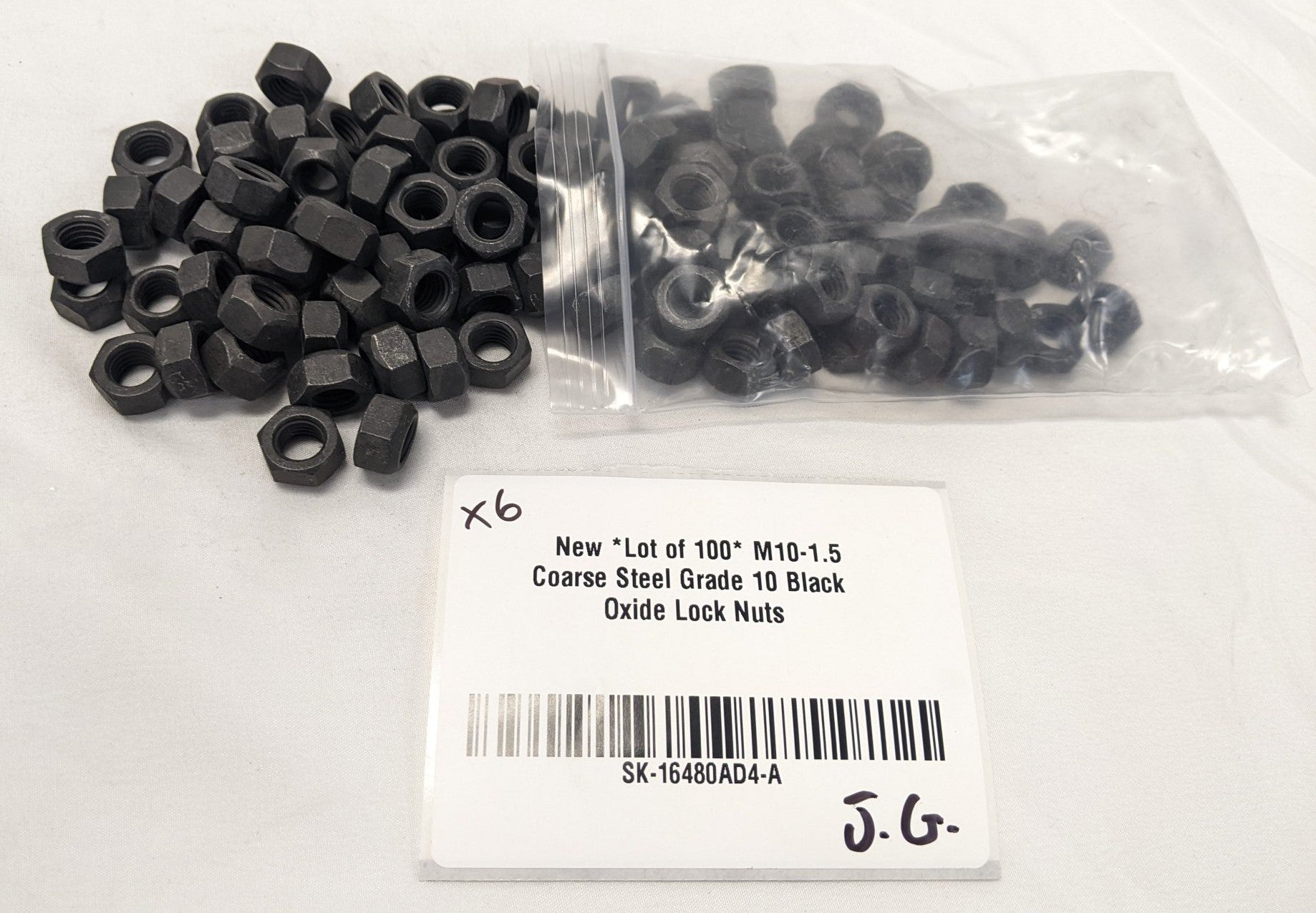 New *Lot of 100* M10-1.5 Coarse Steel Grade 10 Black Oxide Lock Nuts