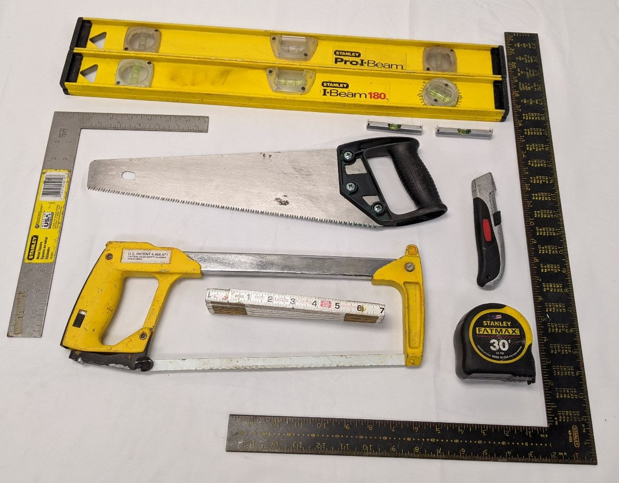 Stanley Construction Tool Kit - 11 Piece Set - Levels, Saws, Squares & Measuring Tools