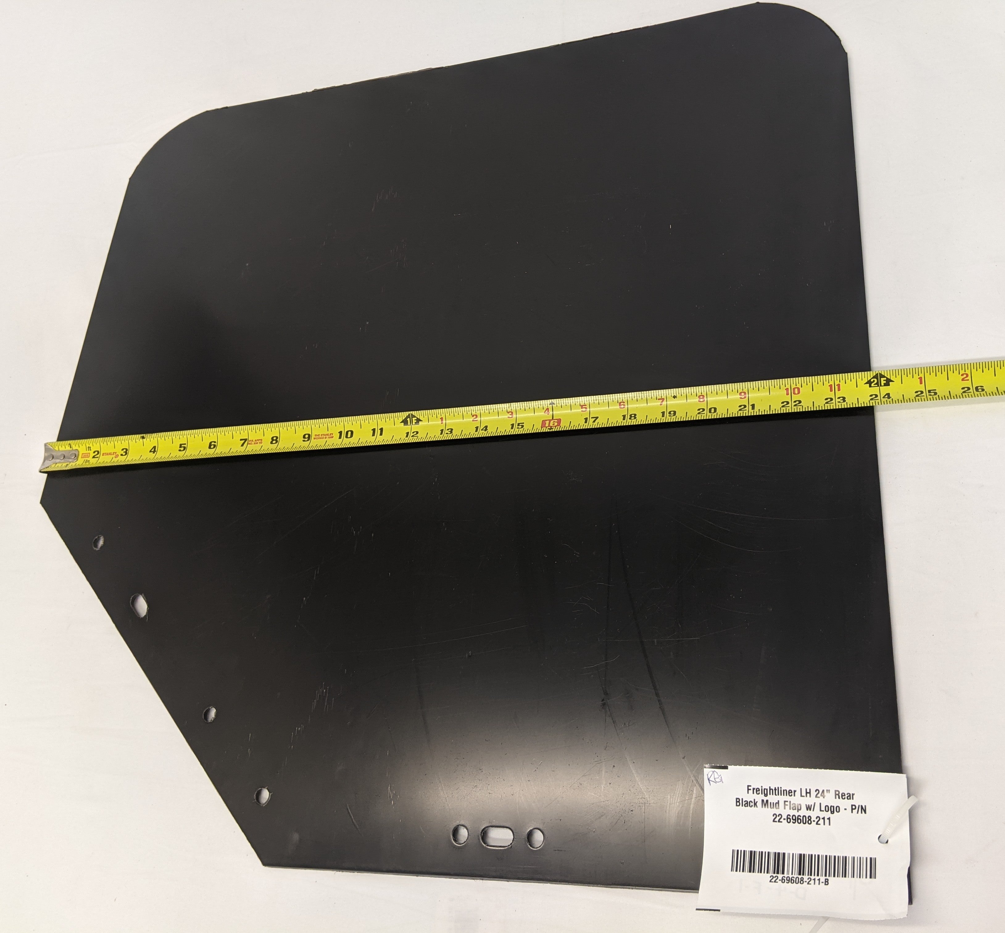 Freightliner LH 24" Rear Black Mud Flap w/ Logo - P/N  22-69608-211 (8154336330044)