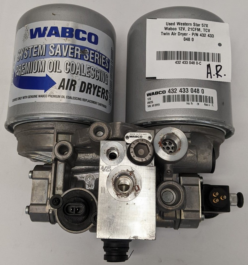 Wabco TCV Twin Air Dryer 12V 21CFM SS Twin | 4324330480