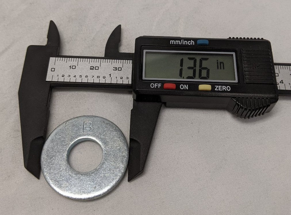 M14 Zinc Plated Steel B Washers - 34mm x 3mm - Lot of 100 - Heavy Duty Flat Washers