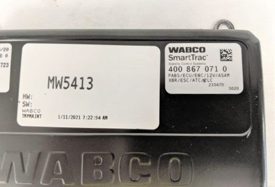 Damaged Wabco SmartTrac ABS Control Module ECU - P/N  400 867 071 0 (4595925778518)