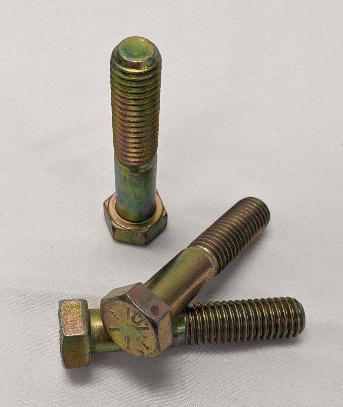 *Lot of 4* New 7/16"-14 x 2 1/2" Partly Threaded Steel Yellow Zinc Hex Bolts