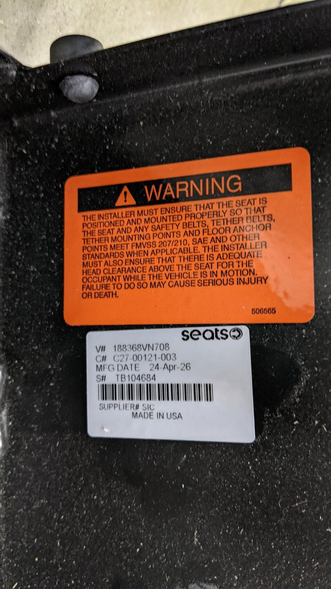 Freightliner M2 2-Man Vinyl Bench Seat TB Cutout C27-00121-003