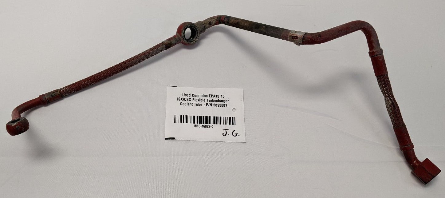 Used Cummins ISX QSX Turbo Coolant Supply Tube | P/N 2893087