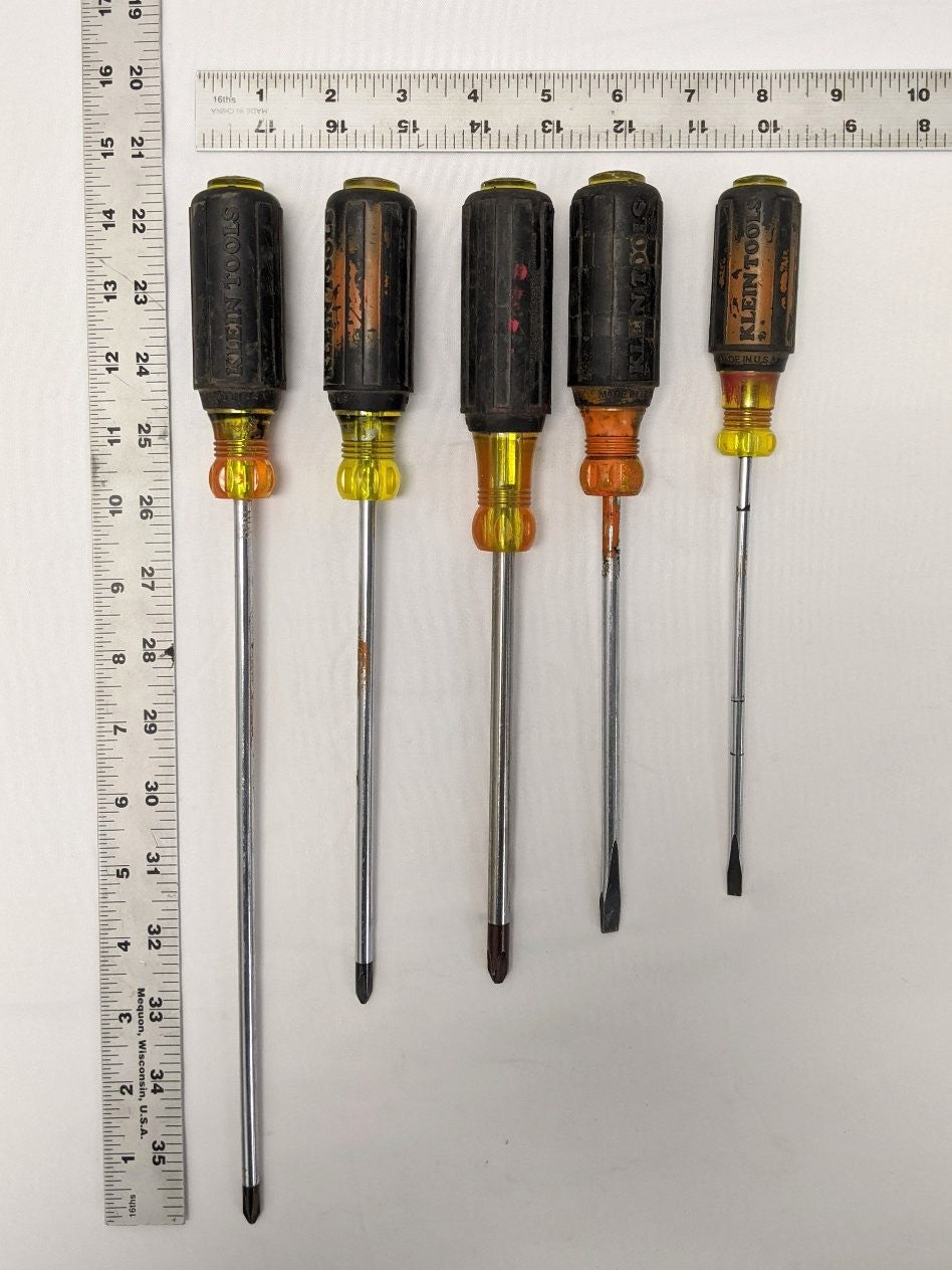 *Lot of 5* Used Klein Tools Philips and Flathead Screwdriver Set