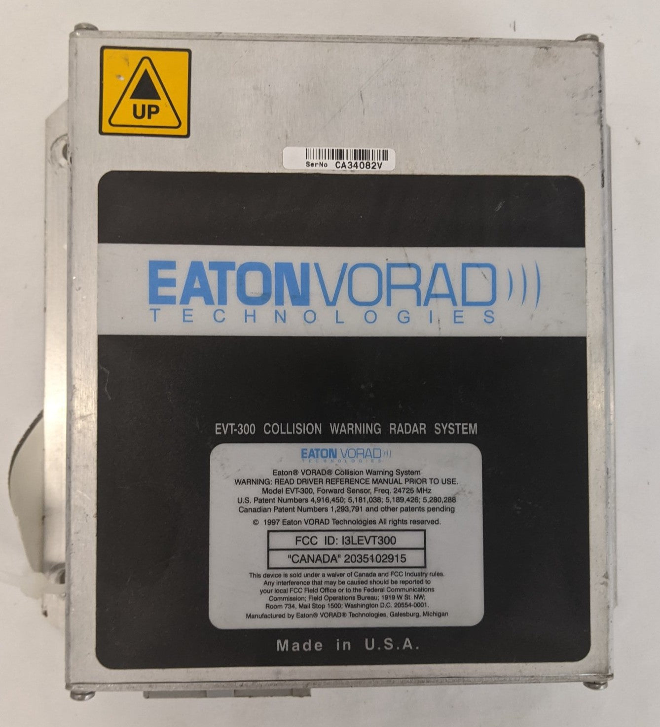 Used Eaton Vorad Tech. Collision Warning Radar System CPU - P/N EVT 83400 776