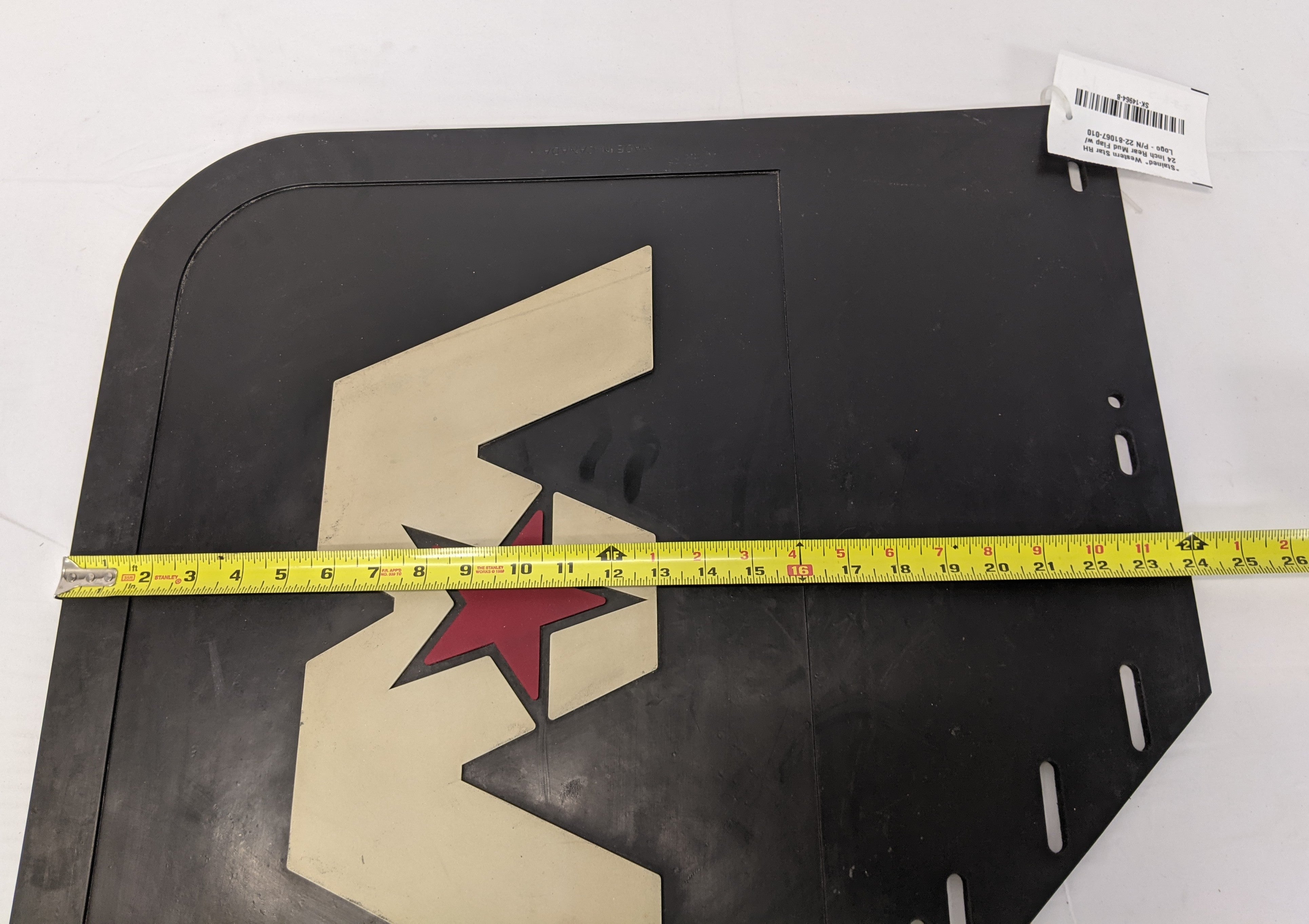 *Stained* Western Star RH 24 Inch Rear Mud Flap w/ Logo - P/N 22-81067-010 (10140324397372)