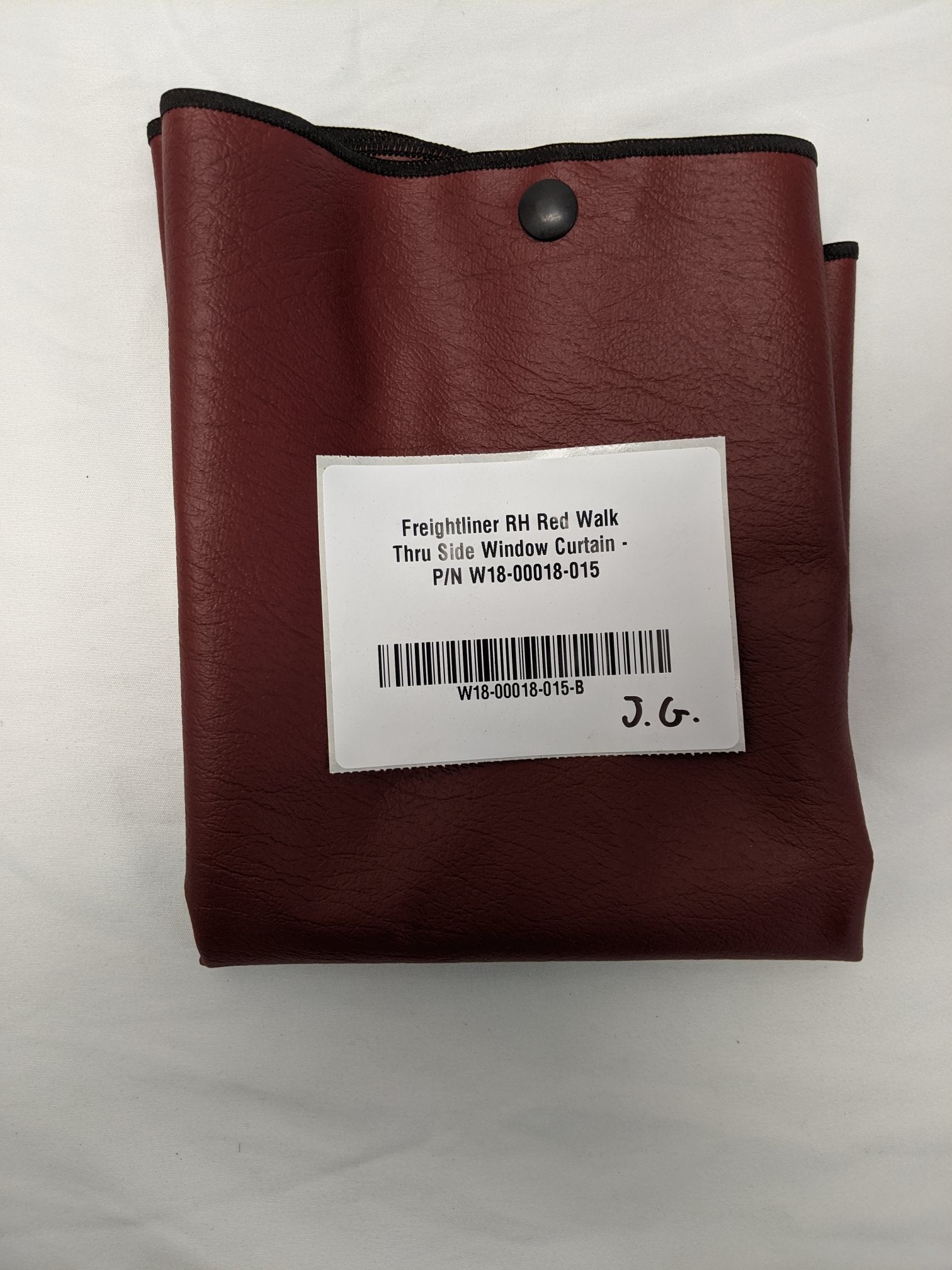 Freightliner RH Red Walk Thru Side Window Curtain - P/N W18-00018-015