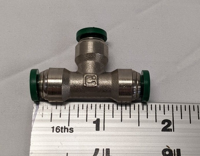 *Pack of 20* New Fisnar Metal Push to Connect 1/4" OD Tube T Connector- 560795