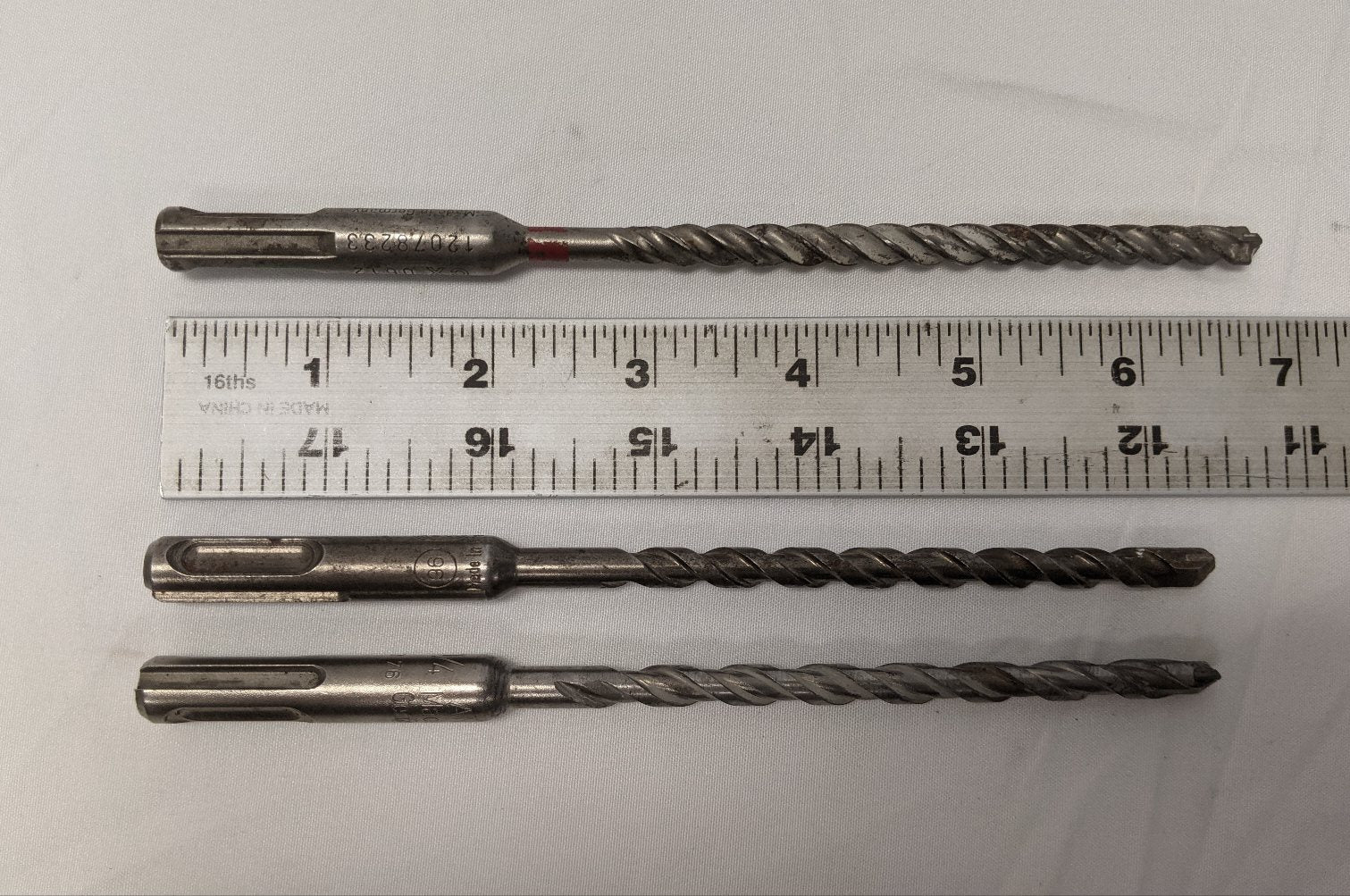Masonry Drill Bits 3/16" 1/4" x 7.5" | Lot of 6 | SDS Plus | Dewalt Hilti Ansi