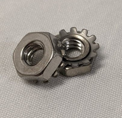 #10-24 Stainless Steel Keps Nuts - Lot of 200 - 18-8 Lock Nuts with Washer