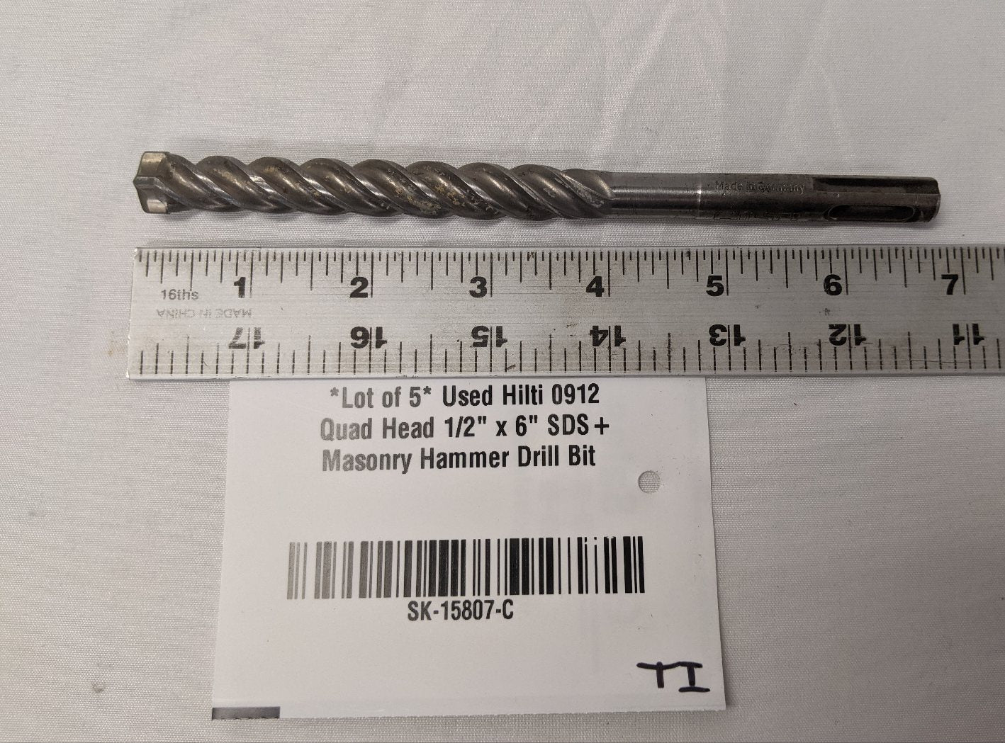 Hilti 1/2x6 SDS+ Quad Head Drill Bit - 0912 - Lot of 5
