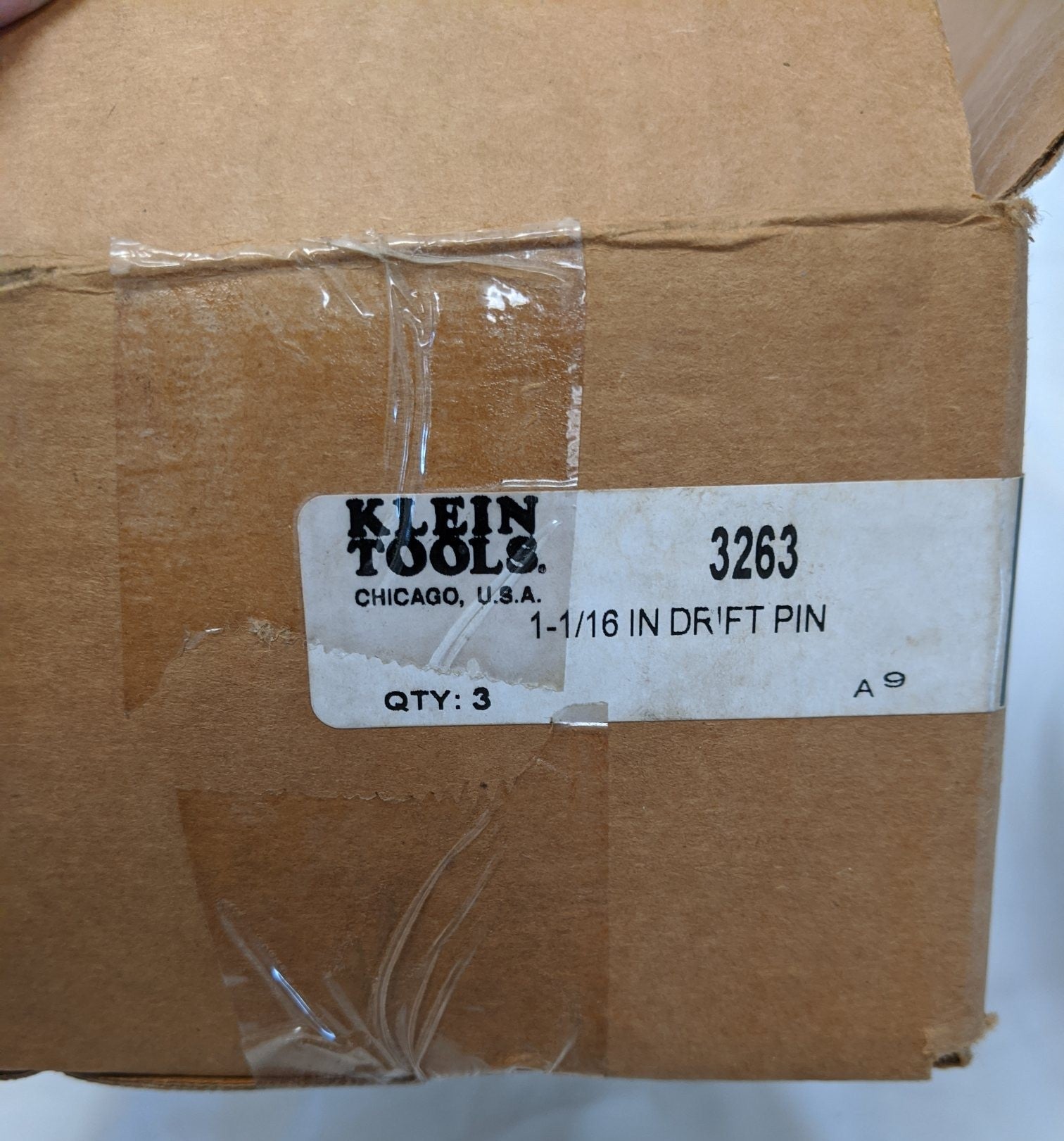 Klein Barrel Drift Pin 1-1/16" - Lot of 3 - 8" Steel - 3263