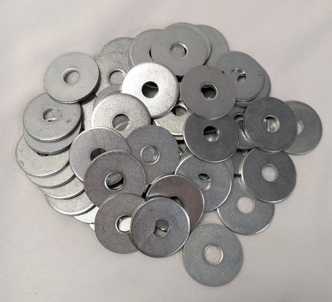 *Lot of 50* New 1/4" x 1" x 1/16" Zinc Coated Steel Washers