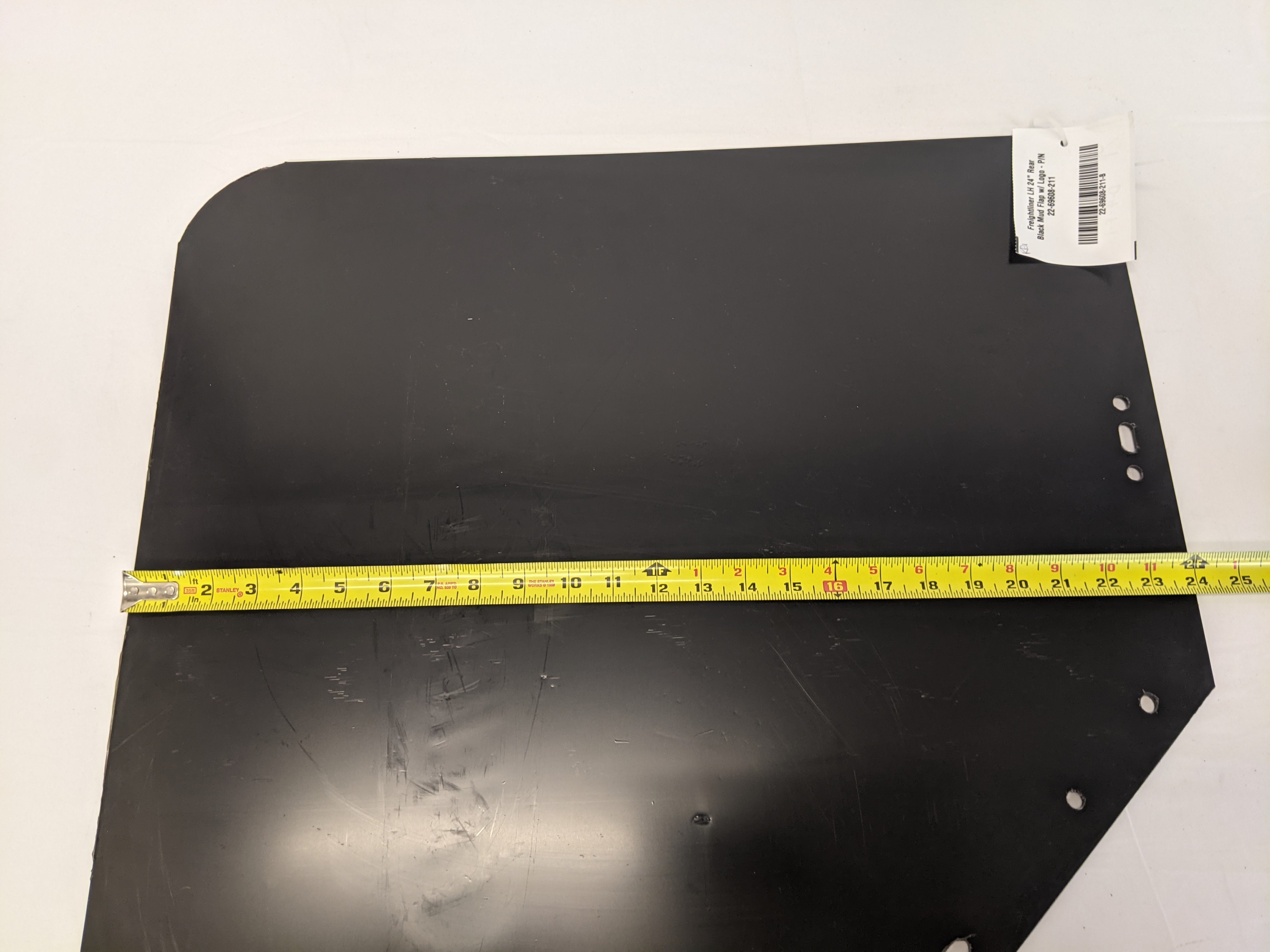 Freightliner LH 24" Rear Black Mud Flap w/ Logo - P/N  22-69608-211 (8154336330044)