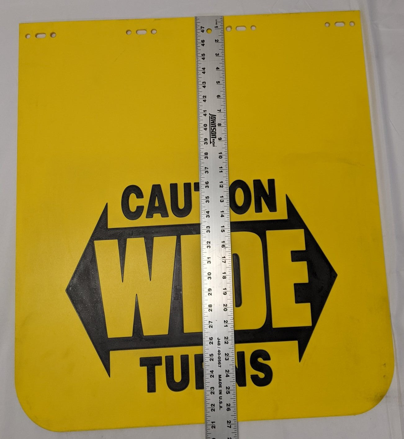 Freightliner 27" Yellow Caution Wide Turns Mud Flap 22-61643-503