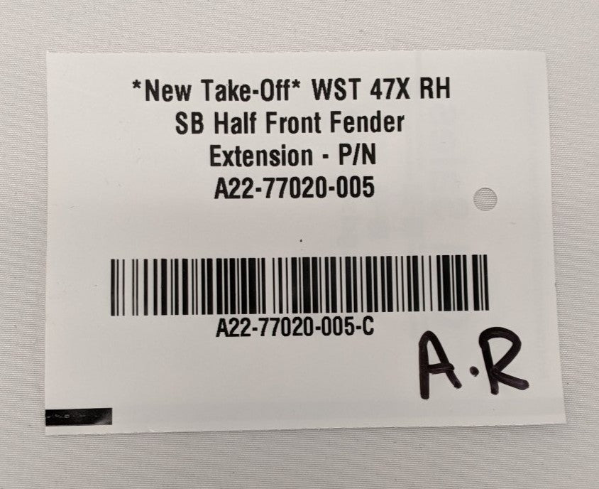 Western Star 47X RH Front Fender Extension | A22-77020-005