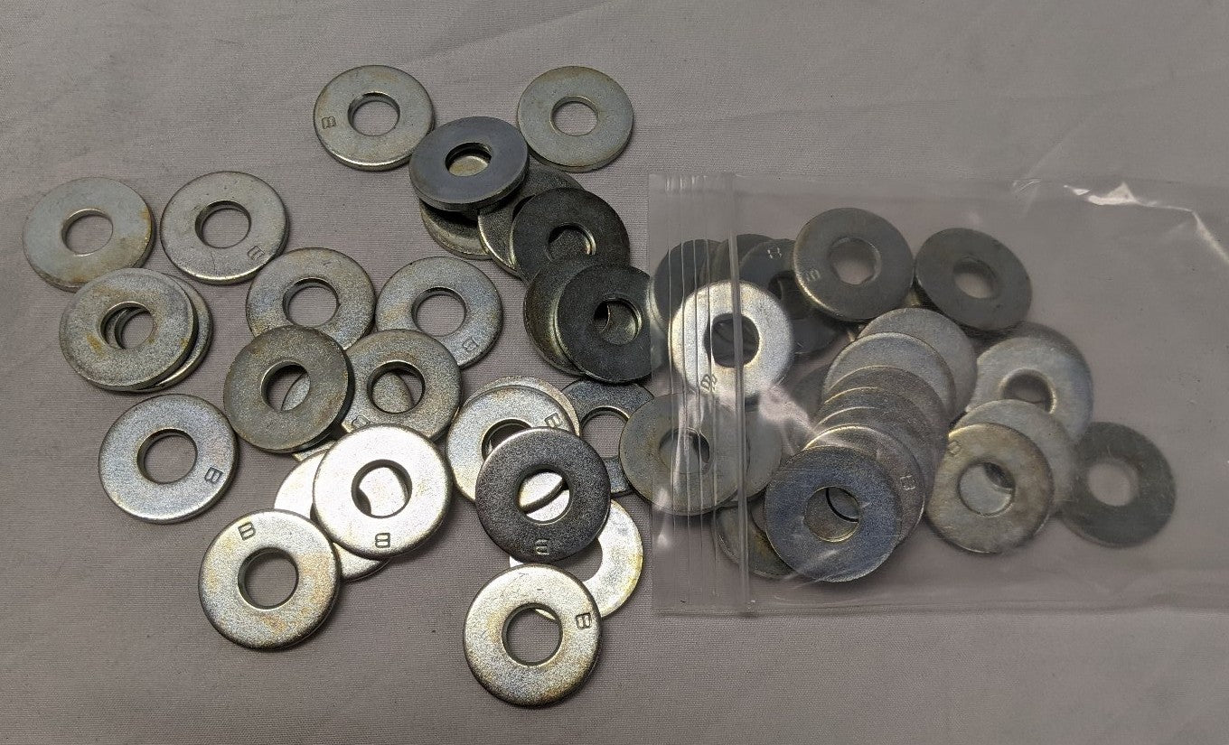 M10 Zinc Plated Steel B Washers - 28mm x 3mm - Lot of 50 - Heavy Duty Flat Washers