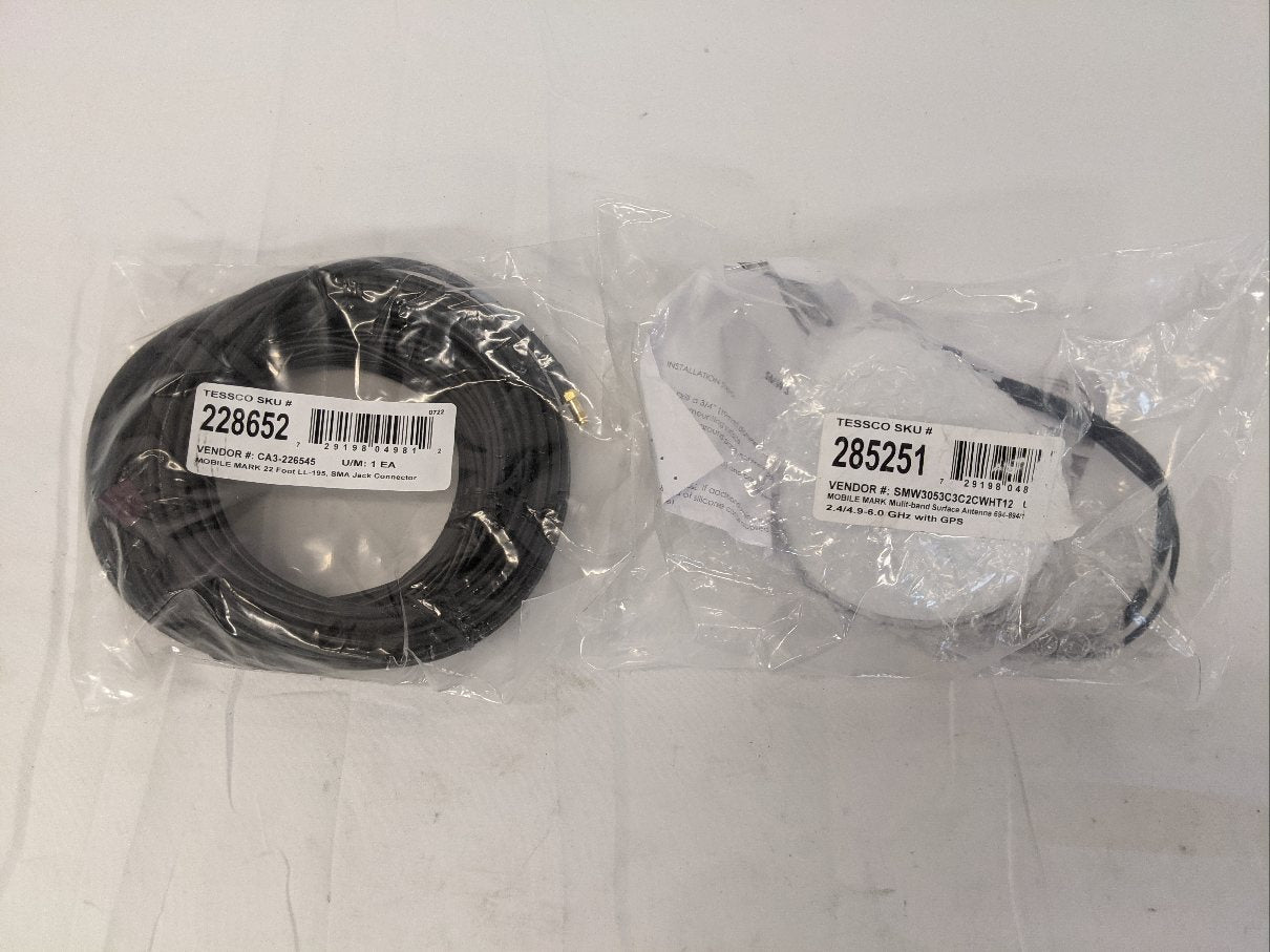 New Mobile Mark Multi-Band Surface Antenna & 22' Cable-P/N SMW 305-3C3C2C-WHT-12 (10162103255356)