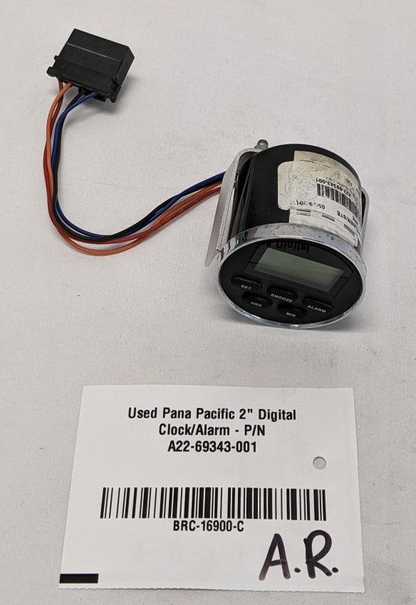 Used Pana Pacific 2" Digital Clock/Alarm - P/N A22-69343-001