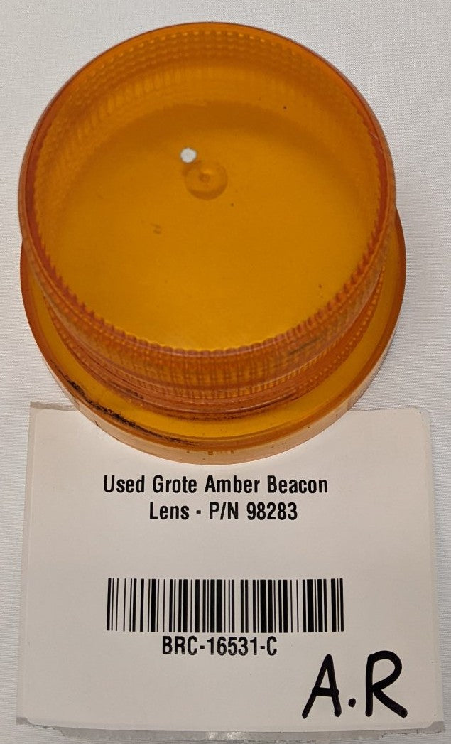 Used Grote 3" Amber Beacon Strobe Light Lens - P/N 98283