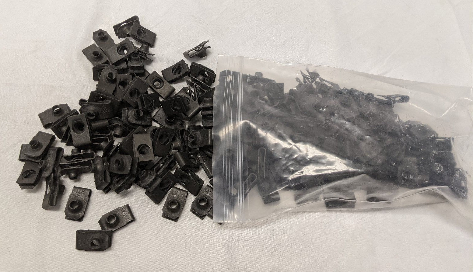 M6X1 Black Phosphate Steel U-Clip Nuts - Lot of 200 - Speed Clip Fasteners