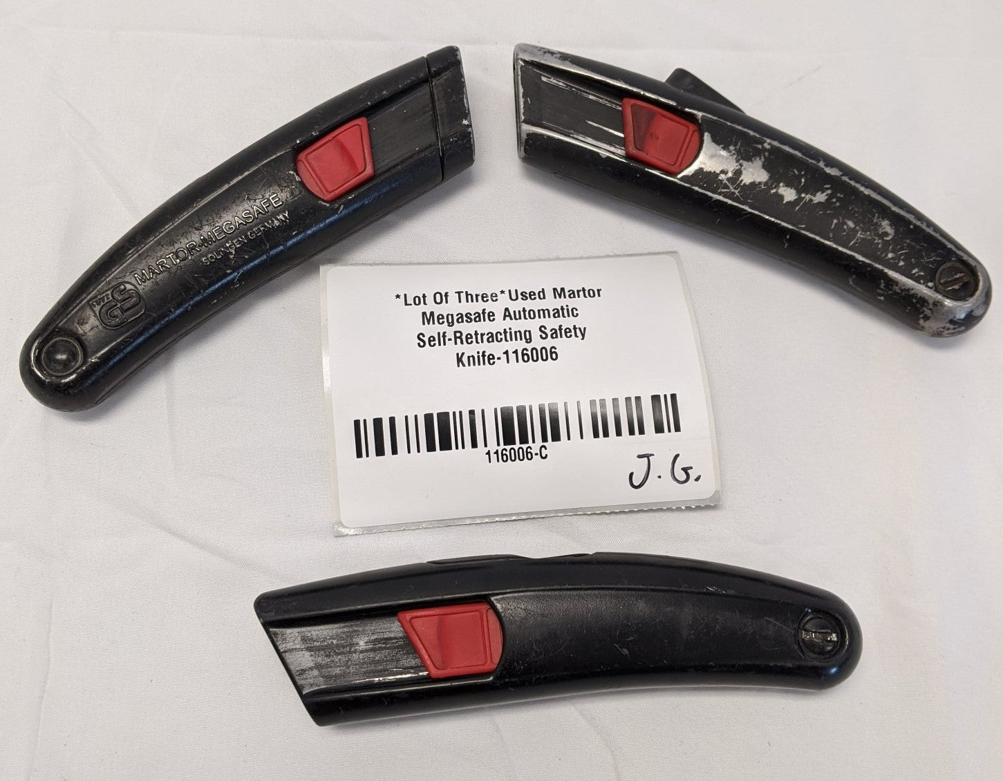 Martor Megasafe Auto-Retracting Safety Knife Lot of 3 - Aluminum Body 116006