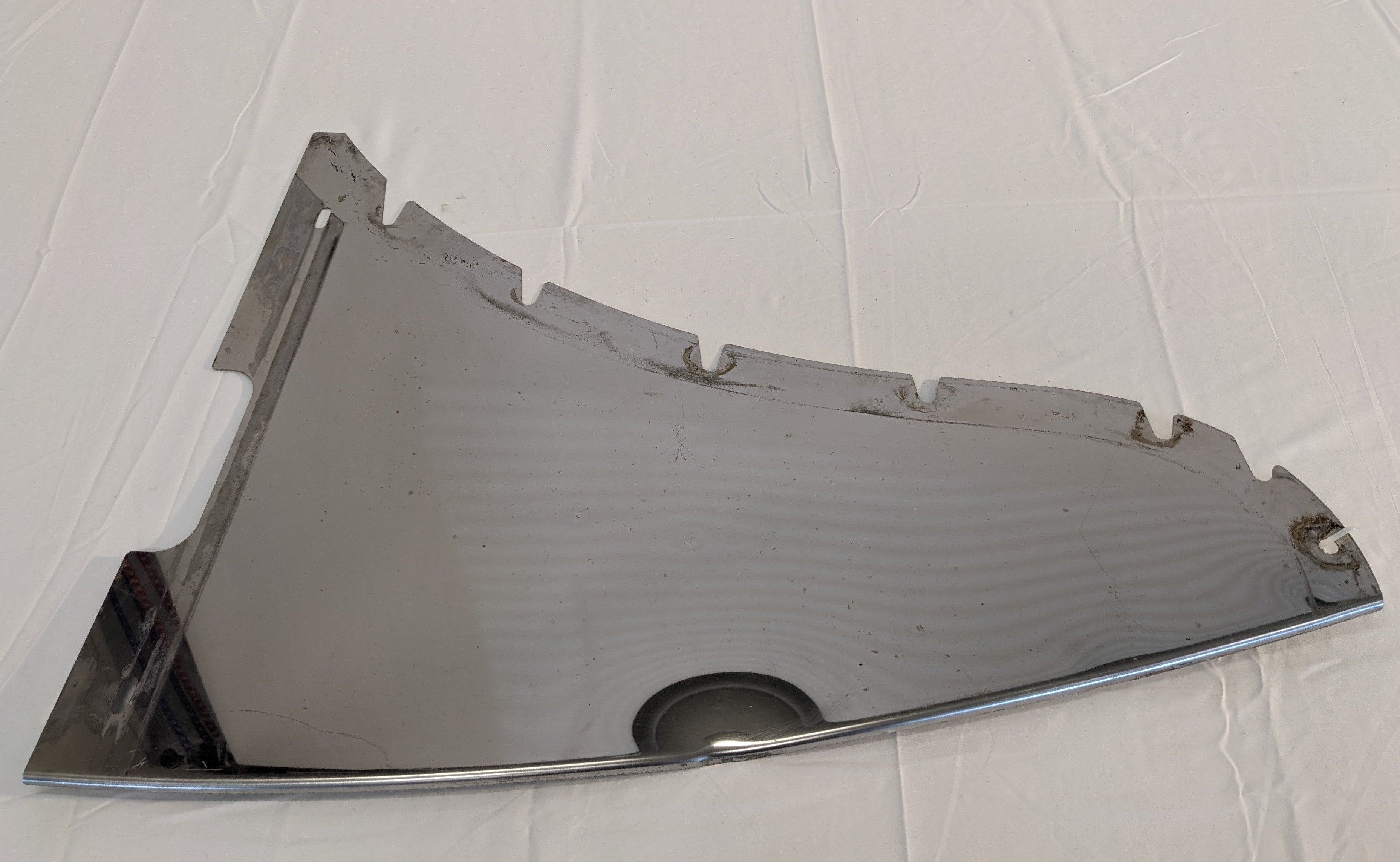 Damaged Freightliner Coronado RH Stainless Cowl Trim Panel - P/N 17-14966-001 (10089926623548)