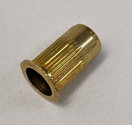 *Lot of 100* 1/4"-20 Large Flange Steel Yellow Zinc Plated Ribbed Rivet Nuts