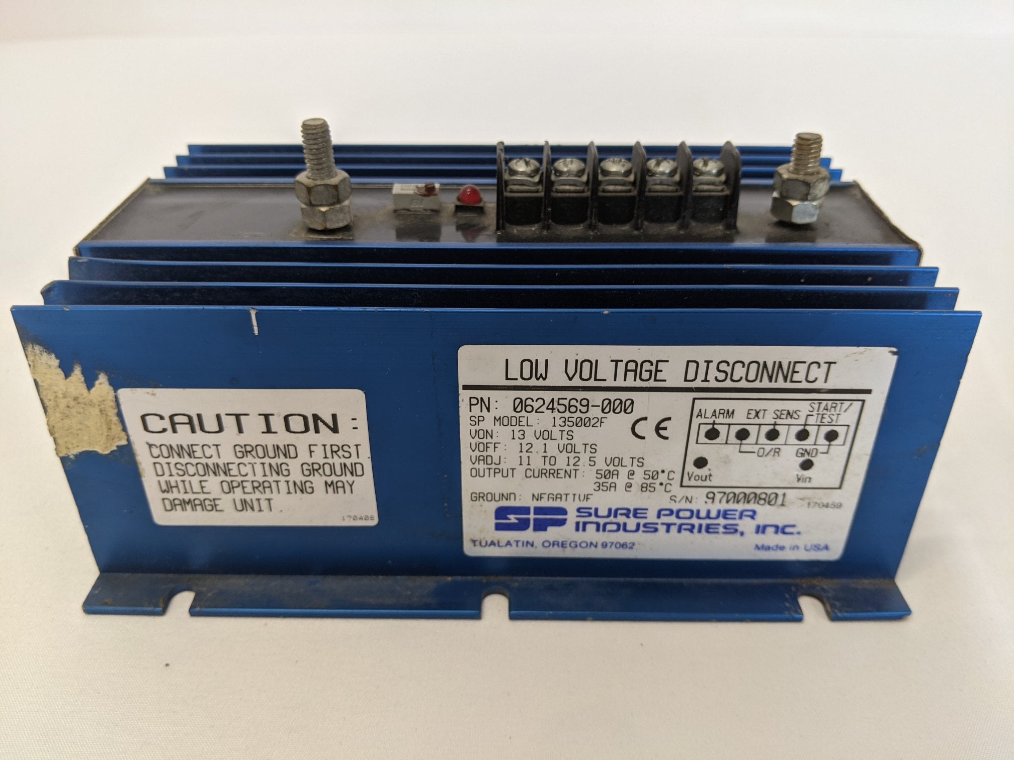 Used Sure Power Industries Low Voltage Disconnect Control Module -PN 0624569-000 (10175067193660)