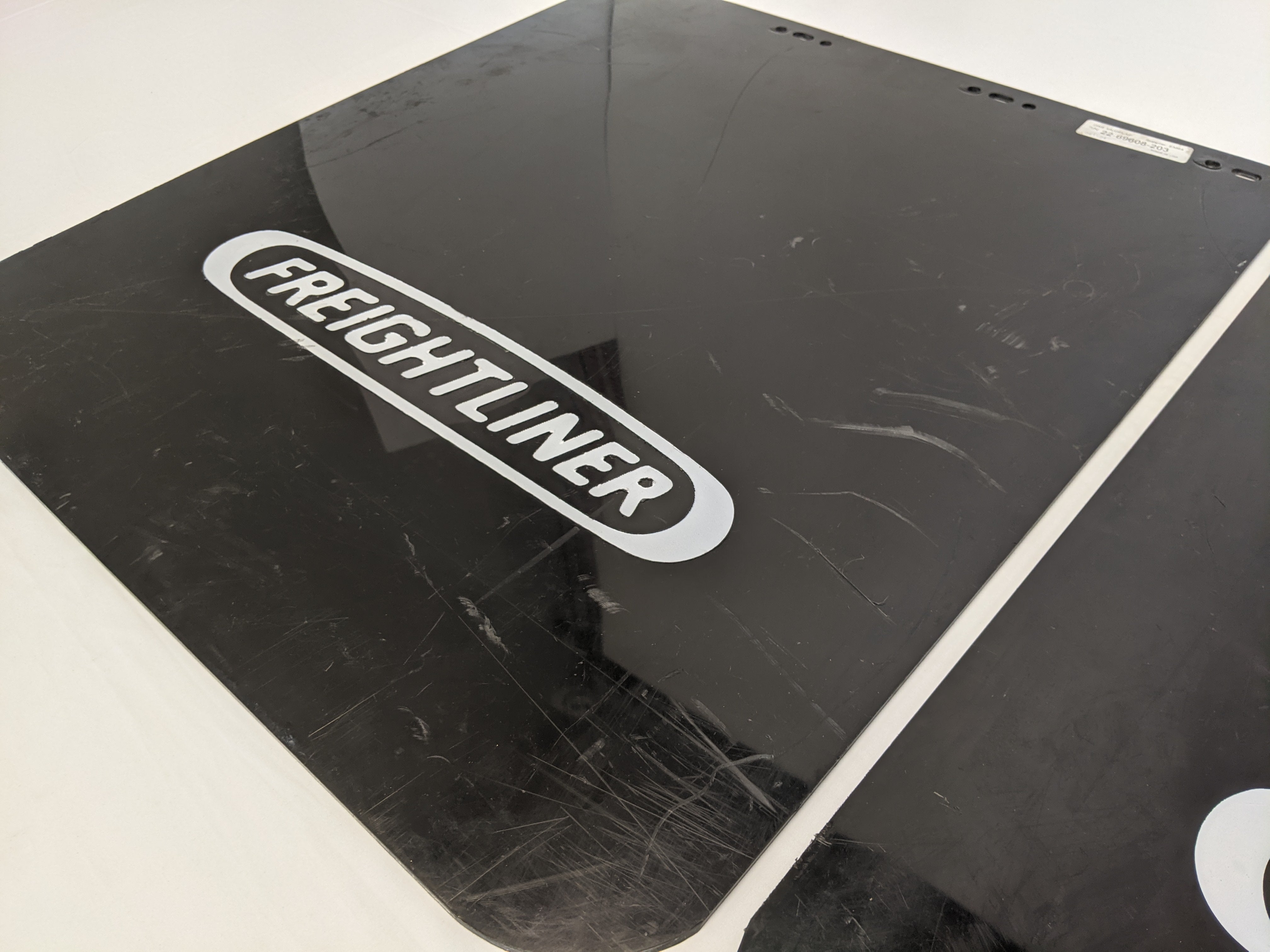 *Set Of 2* Used LH, RH 27" Black Straight Mud Flap w/ FTL Logo -P/N 22-69608-203