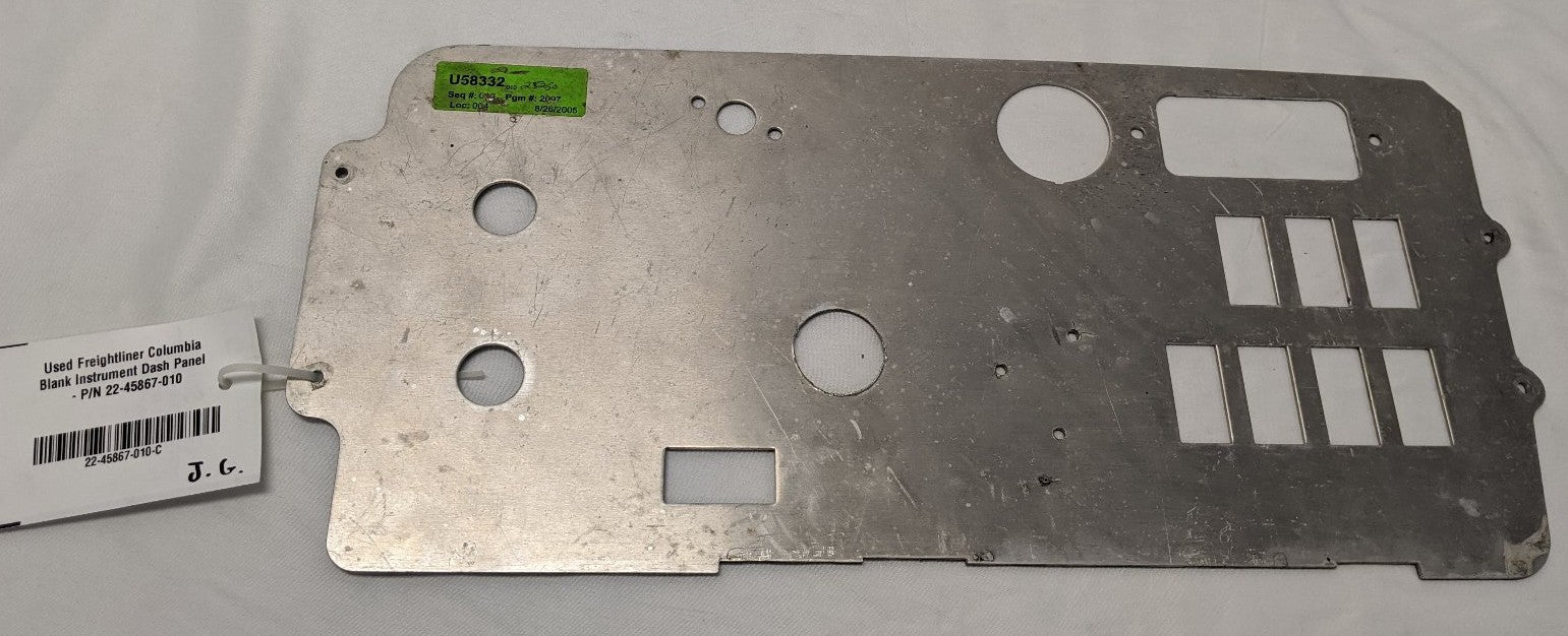 22-45867-010 - Freightliner Blank Instrument Dash Panel - Used