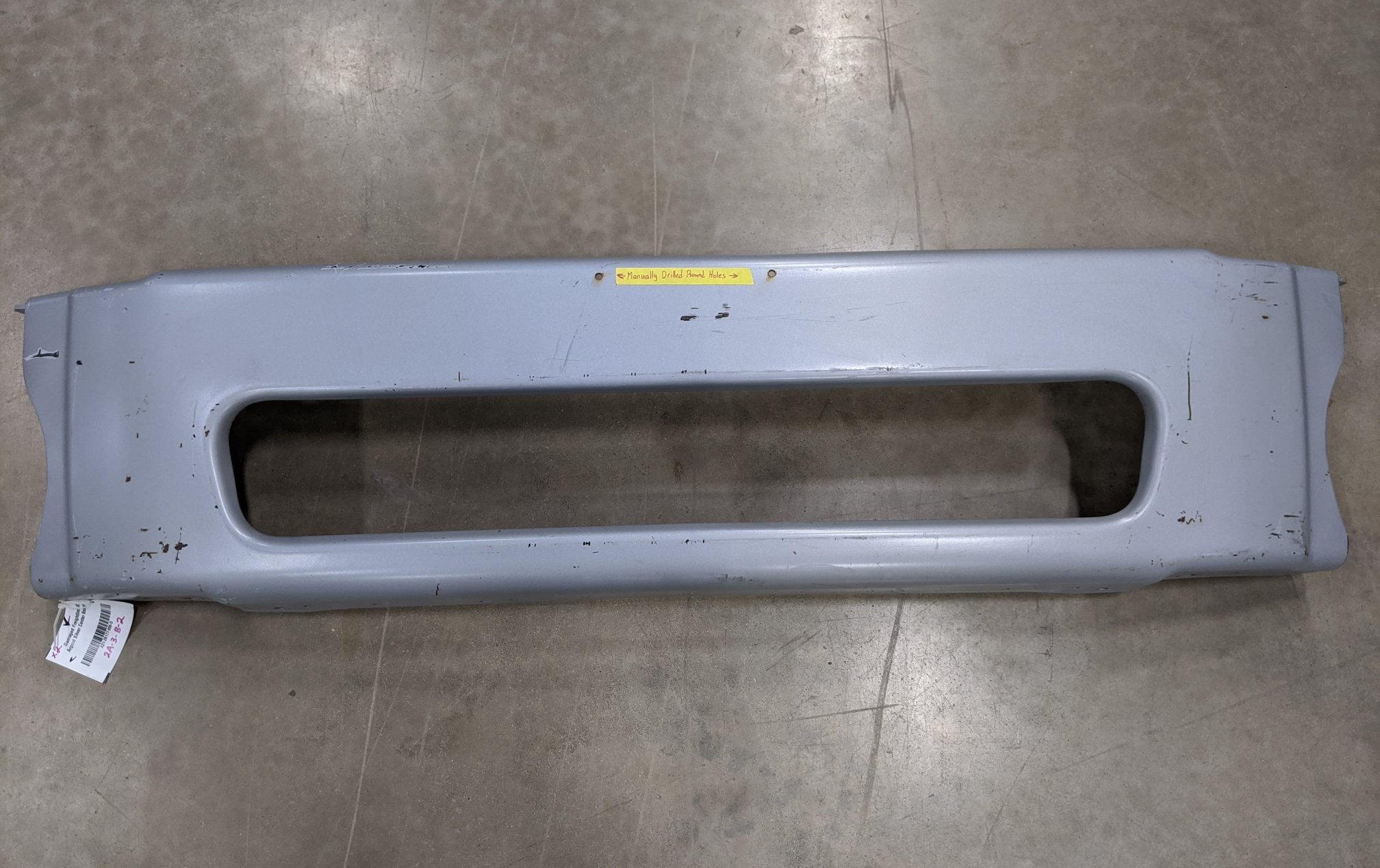 Damaged Freightliner M2 Argent Silver Center Bumper - P/N  A21-28177-006 (9073702764860)