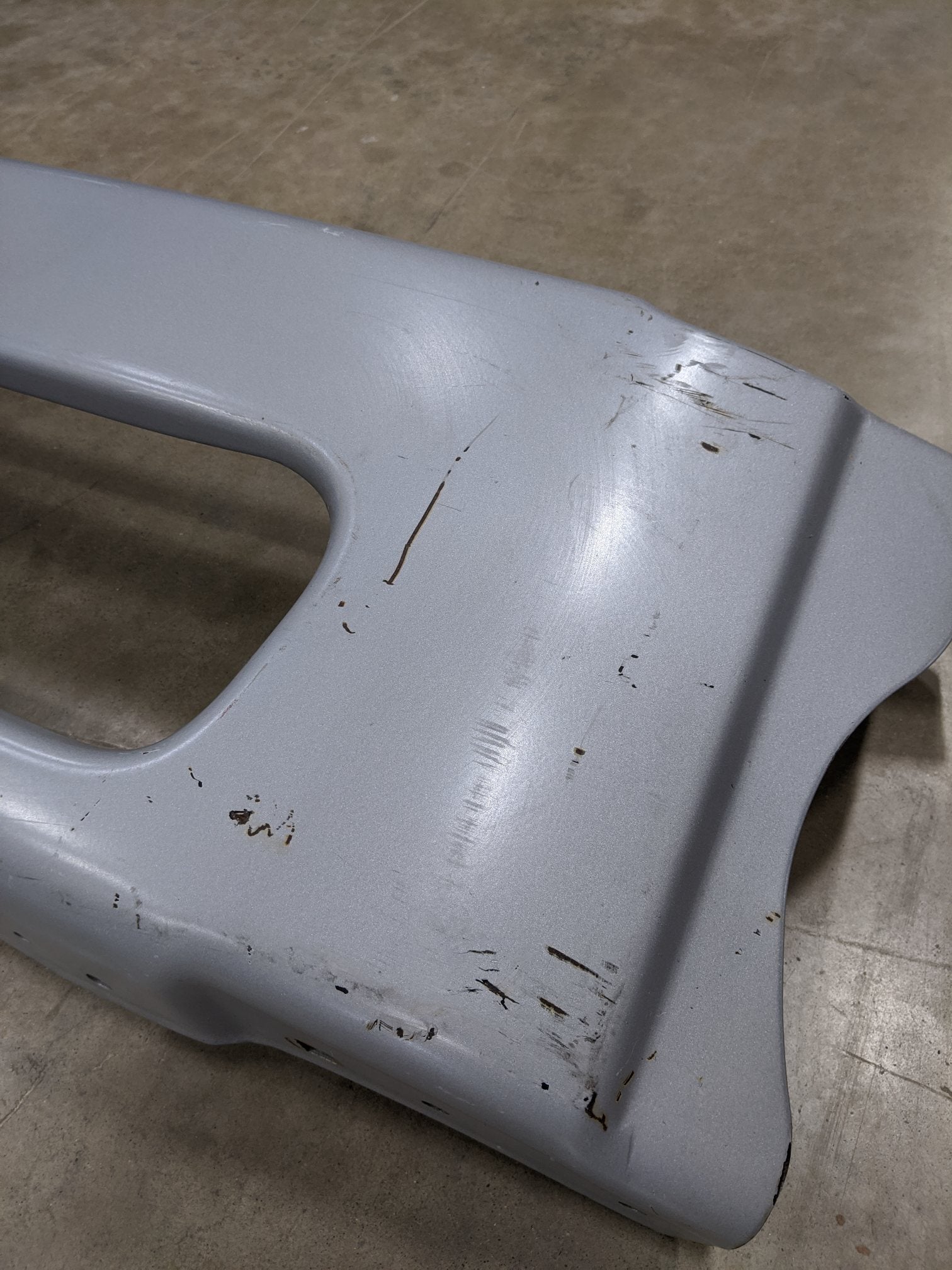 Damaged Freightliner M2 Argent Silver Center Bumper - P/N  A21-28177-006 (9073702764860)