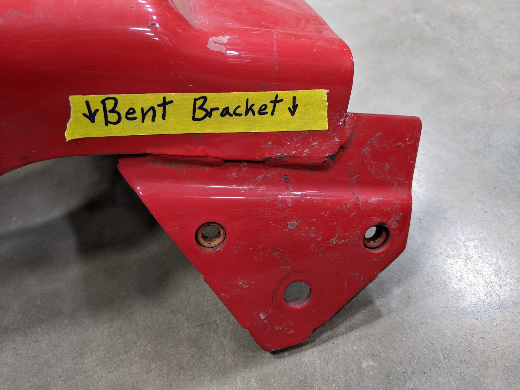 *Bent Bracket* Freightliner M2 Red  w/ License Center Bumper - P/N A21-28177-010 (6742985572438)