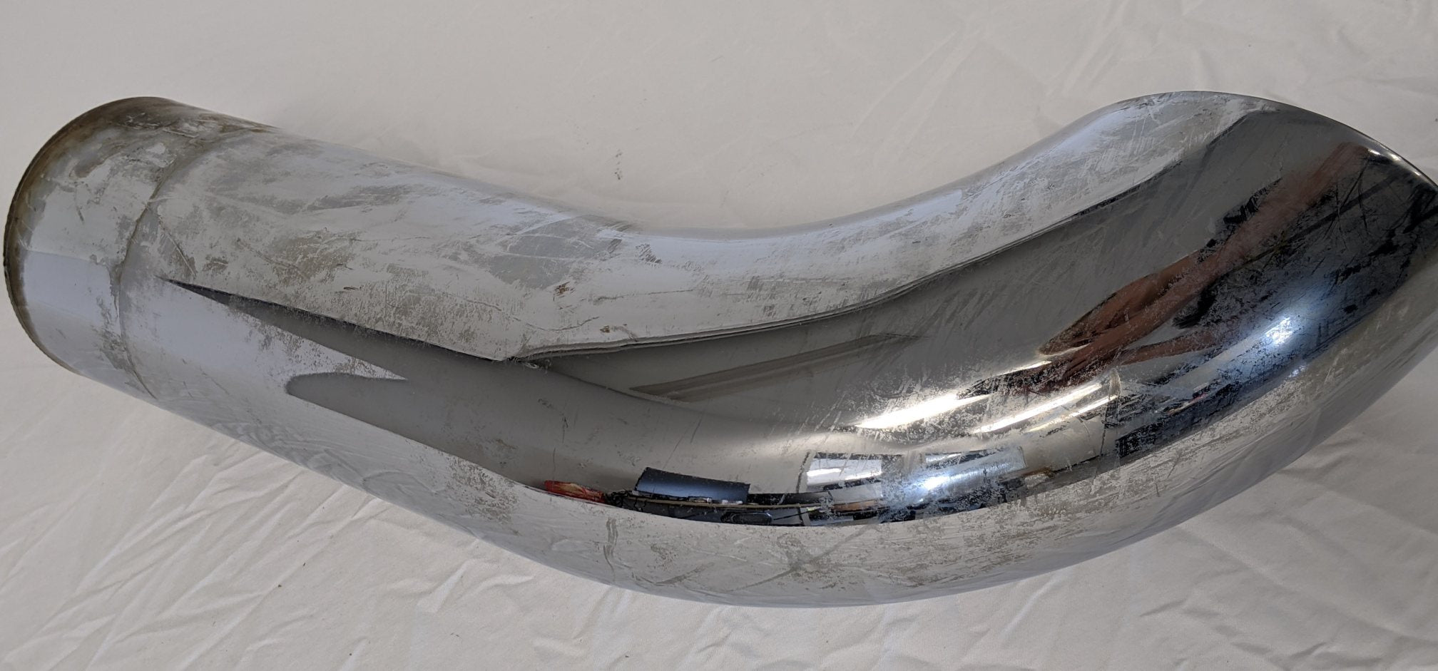 Used Freightliner 5" Polished SS Curved Exhaust Pipe Stack - P/N 04-31798-020 (9627387789628)