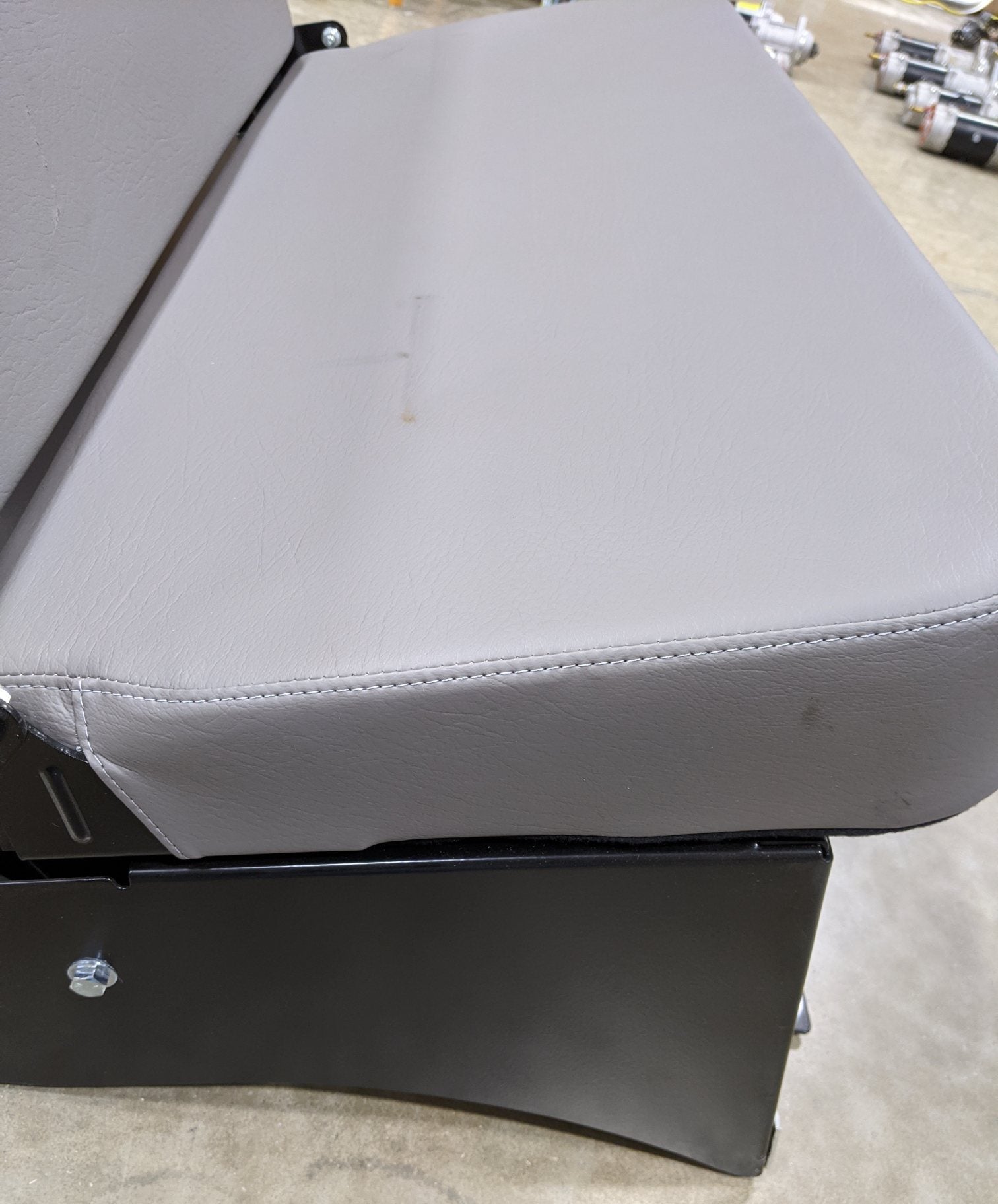 Damaged Freightliner M2 Opal Gray TB Cutout 2-Man Bench Seat - P/N C27-00121-009 (9849302024508)