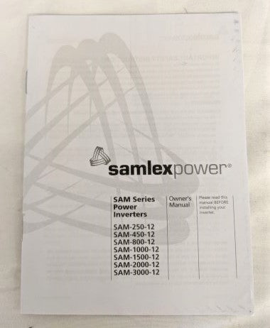 SAMLEX SAM-2000-12 DC-AC INVERTER - P/N  SAM-2000-12 (3939786883158)