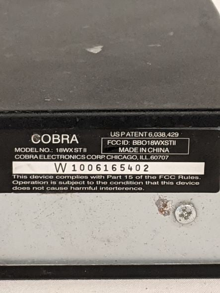 Used Cobra Compact CB Radio, No Microphone - P/N  18 WX ST II (6785098743894)