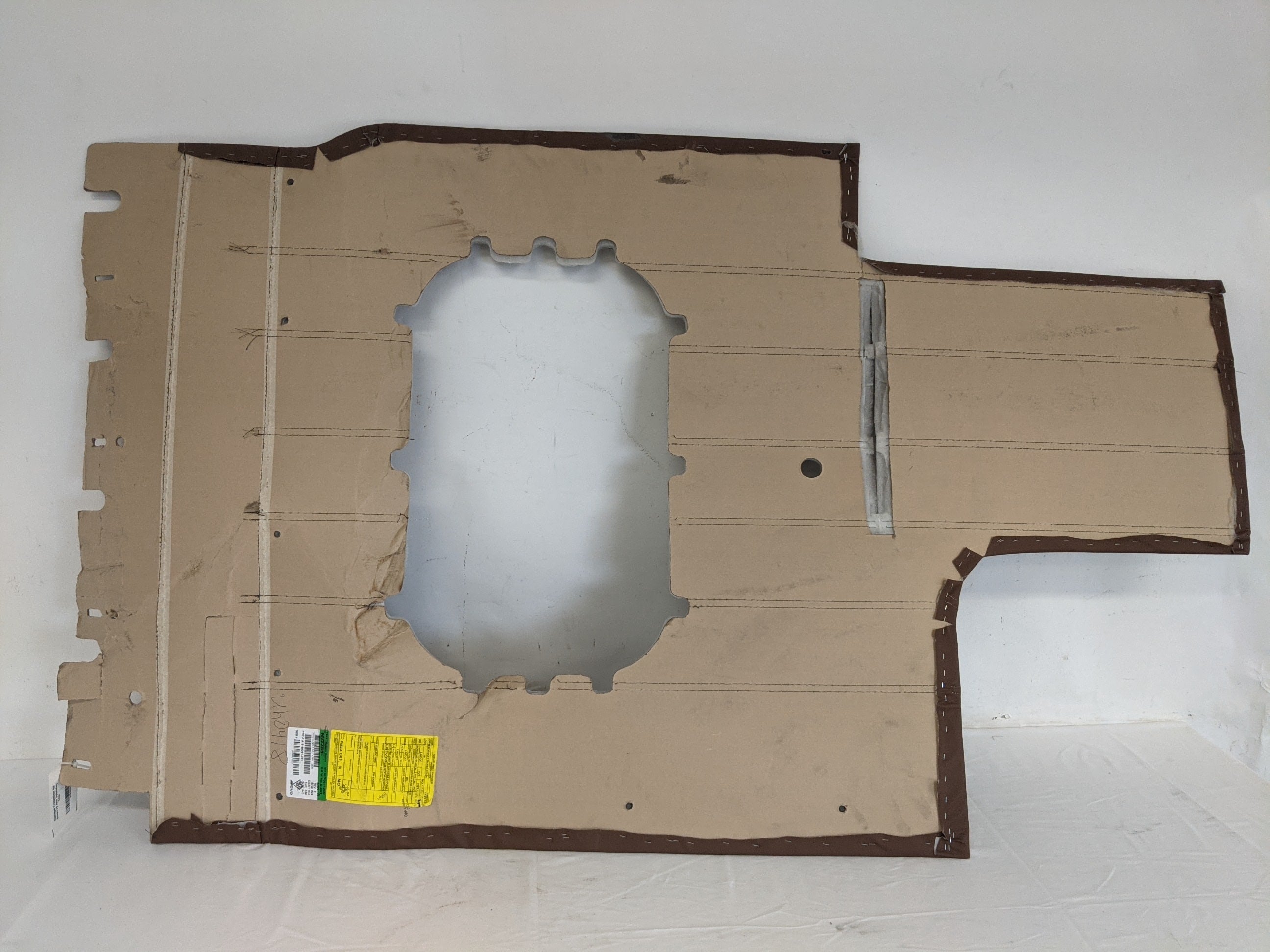 Damaged Freightliner RH Brown TV Arm Upholstery Trim - P/N  A18-69091-701 (8365595820348)