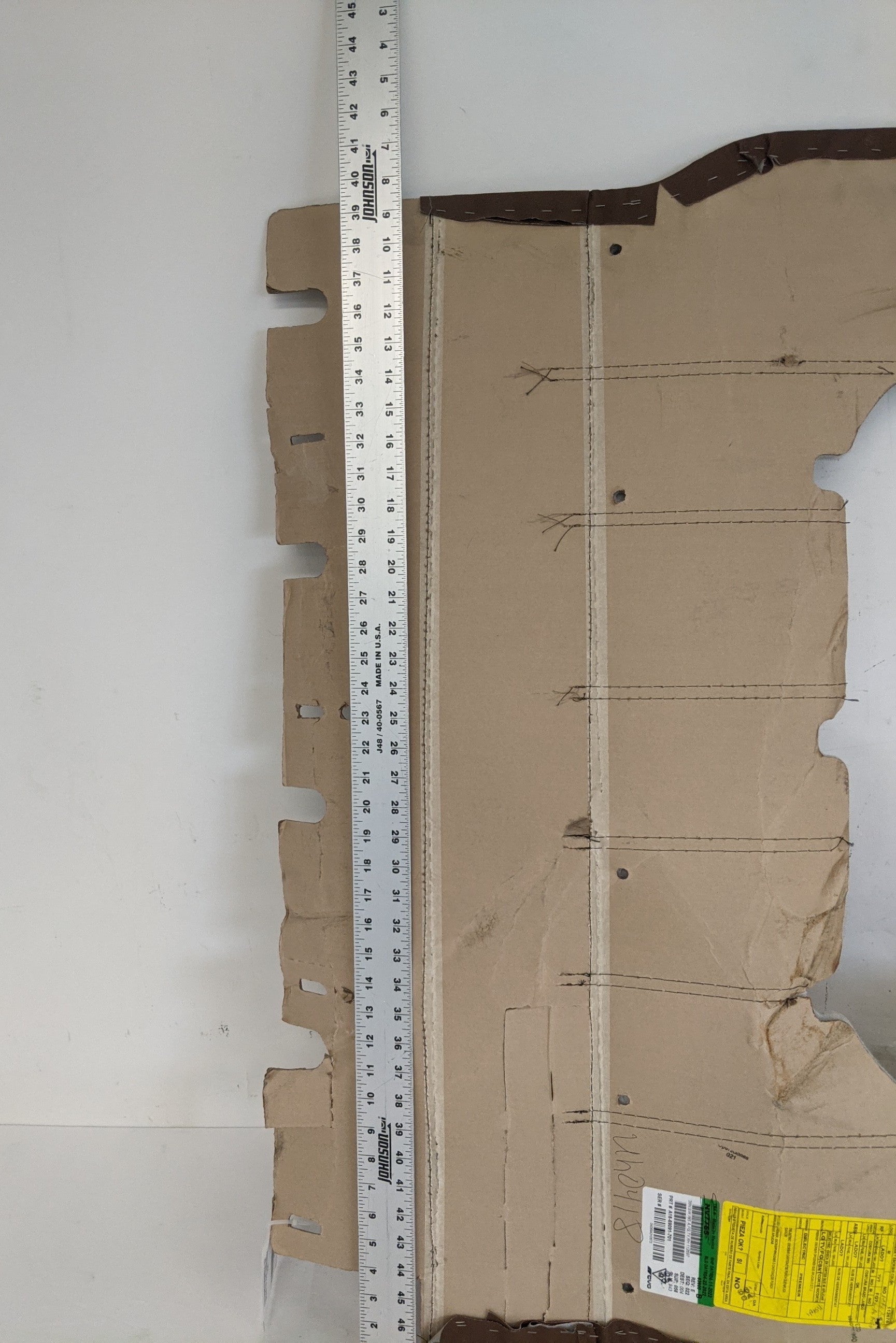 Damaged Freightliner RH Brown TV Arm Upholstery Trim - P/N  A18-69091-701 (8365595820348)