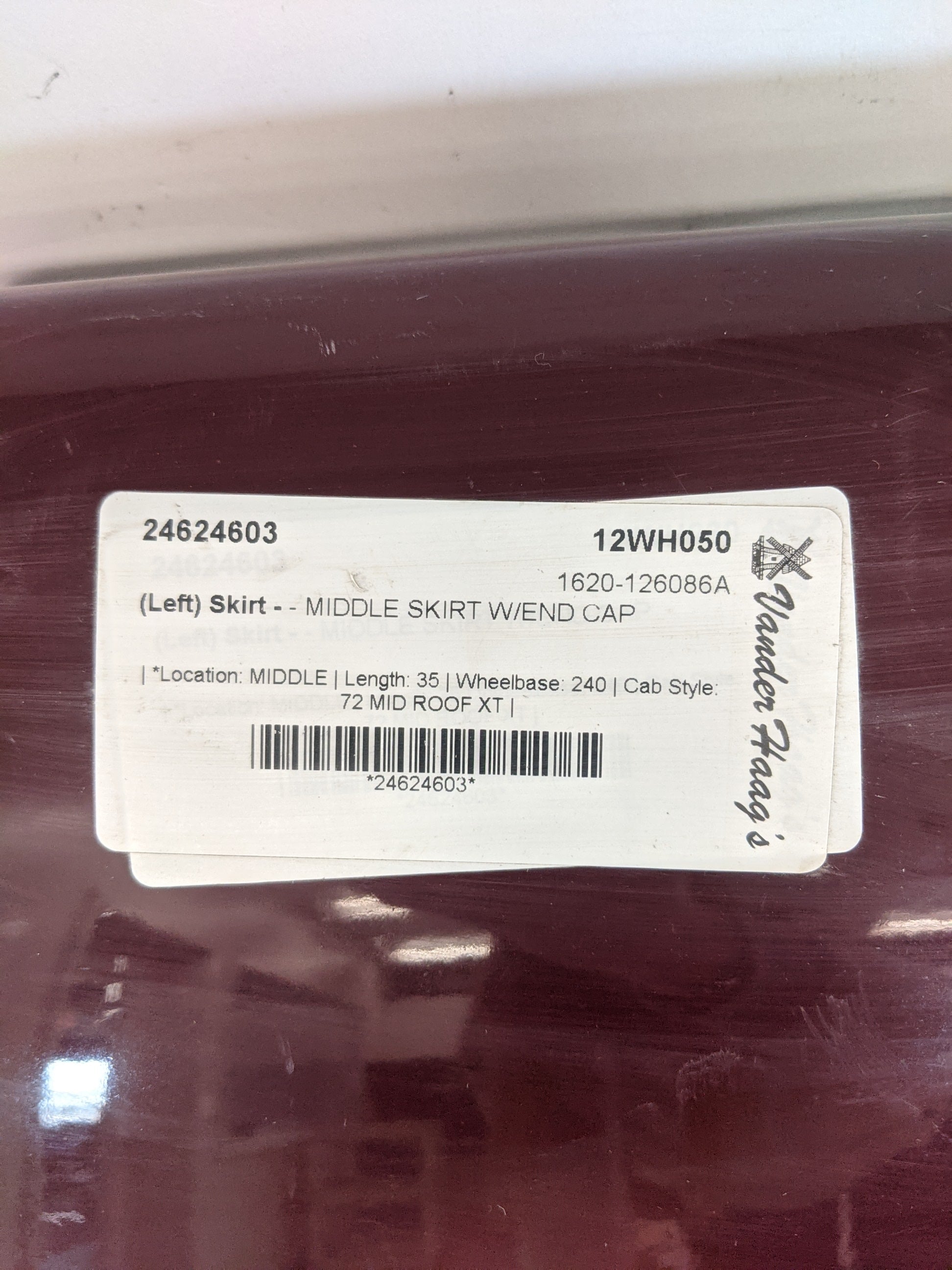 Damaged LH Center Air Chassis Faring - P/N  A22-65007-000 (8755112509756)