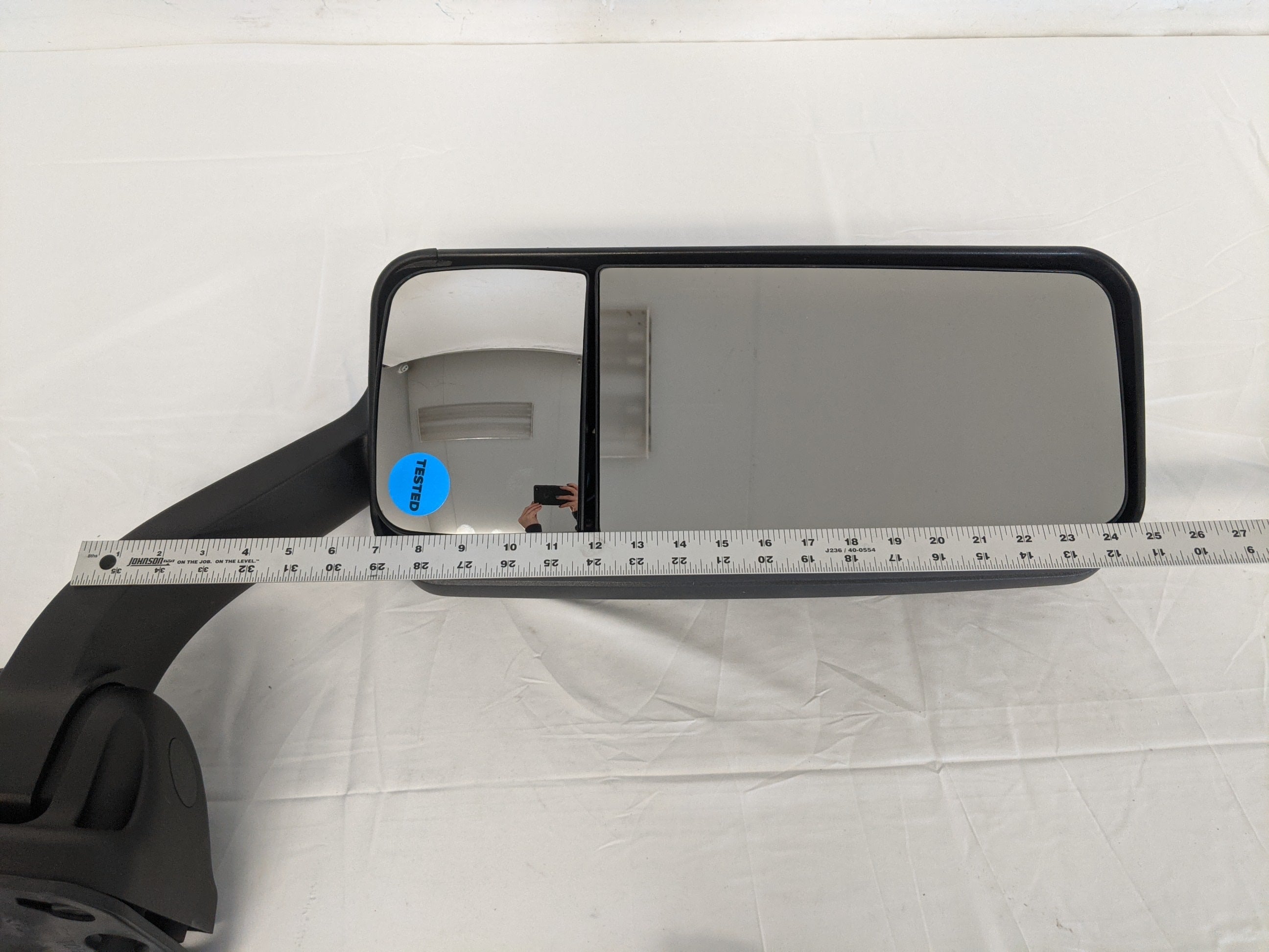 Damaged Freightliner P3 LH Black Rearview Mirror Assy - P/N  A22-69637-014 (8336756572476)