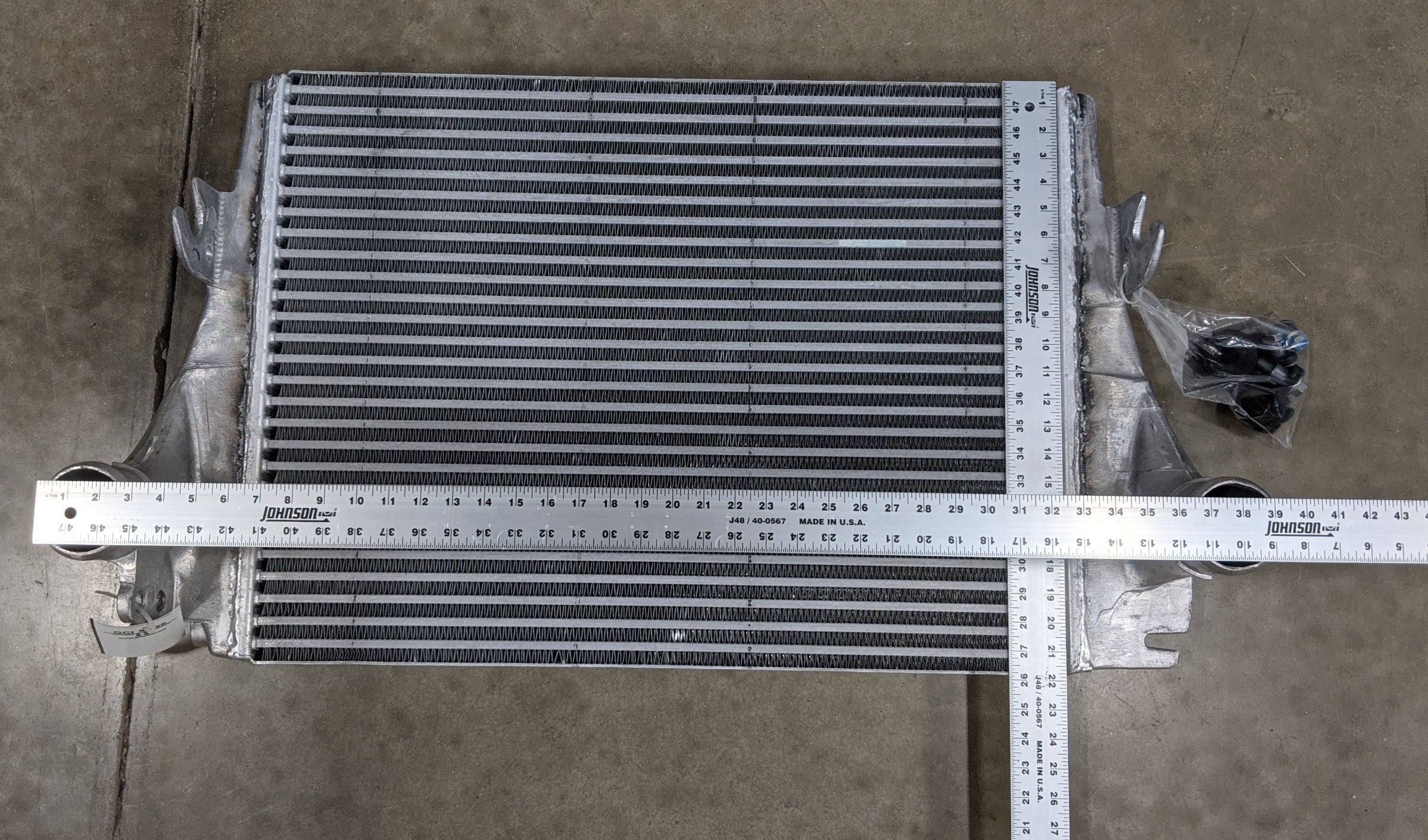 Damaged Freightliner M2 28 5/8" x 21 7/8" 27T Charge Air Cooler  - P/N  01-32211-000 (8418425897276)