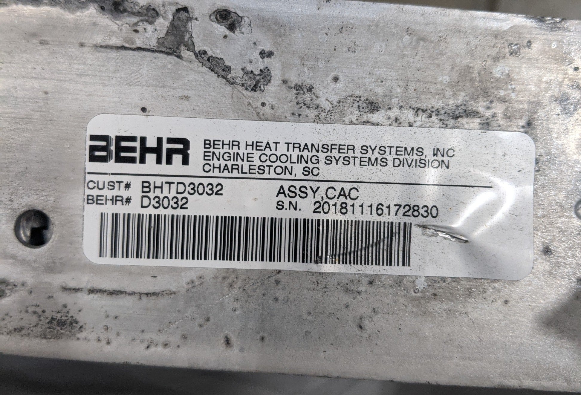 Freightliner M2 27 ½" x 14" x 2 ½" Charge Air Cooler - P/N  BHT D3032 (8572764455228)