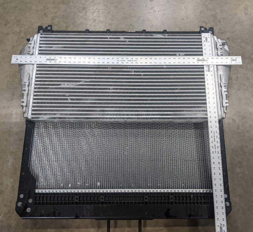 Damaged FTL / WST 38¾ x 33 3/8" Radiator & 36 ¾" x 19 ½" CAC P/N  A05-33907-001 (8475107426620)