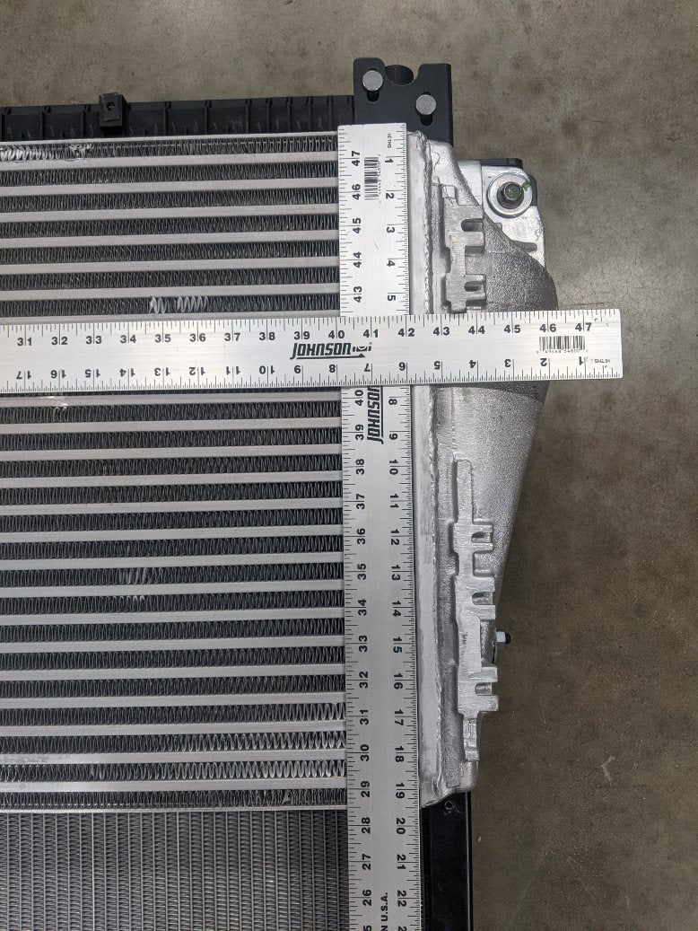 Damaged FTL / WST 38¾ x 33 3/8" Radiator & 36 ¾" x 19 ½" CAC P/N  A05-33907-001 (8475107426620)