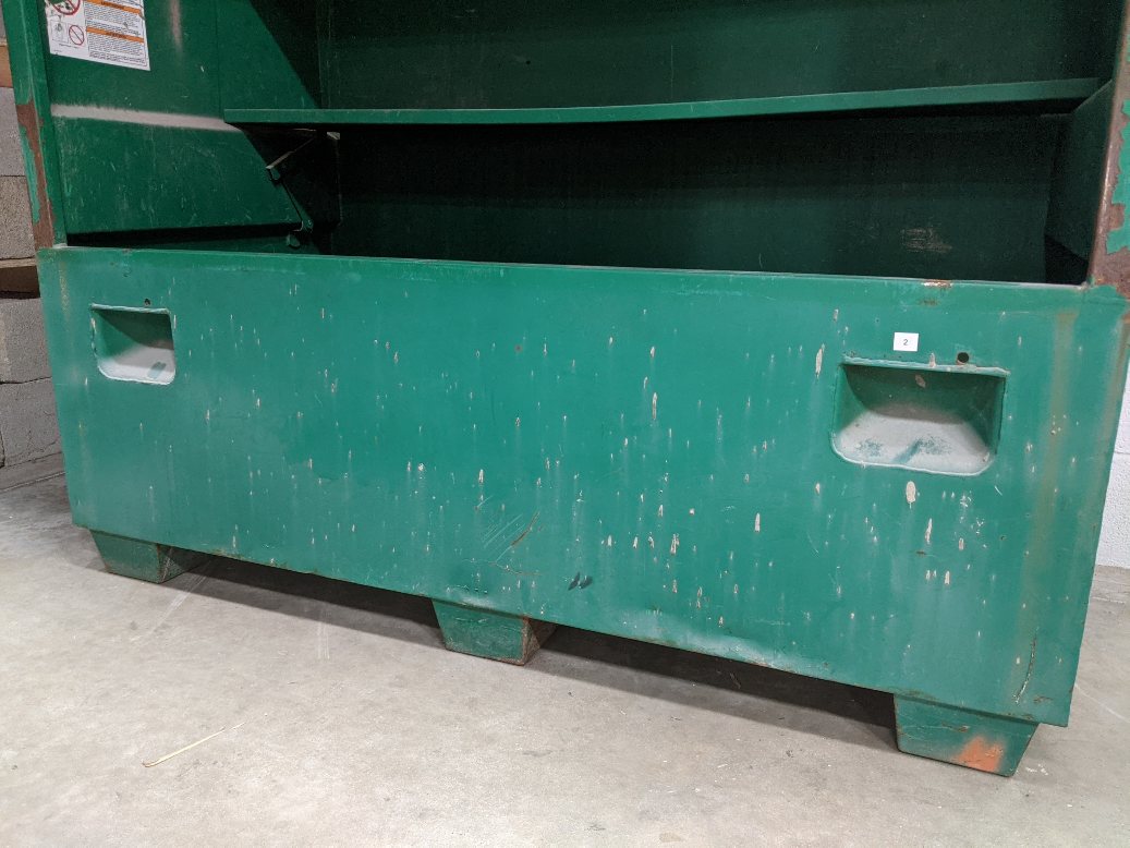 Used Greenlee 48" x 60" x 30" Flat Top Tool Storage Box W/ Piano Lid - P/N  4860 (4503572414550)